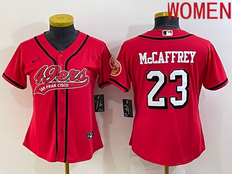 Women San Francisco 49ers 23 Mccaffrey Red Nike Co branded NFL Jerseys1